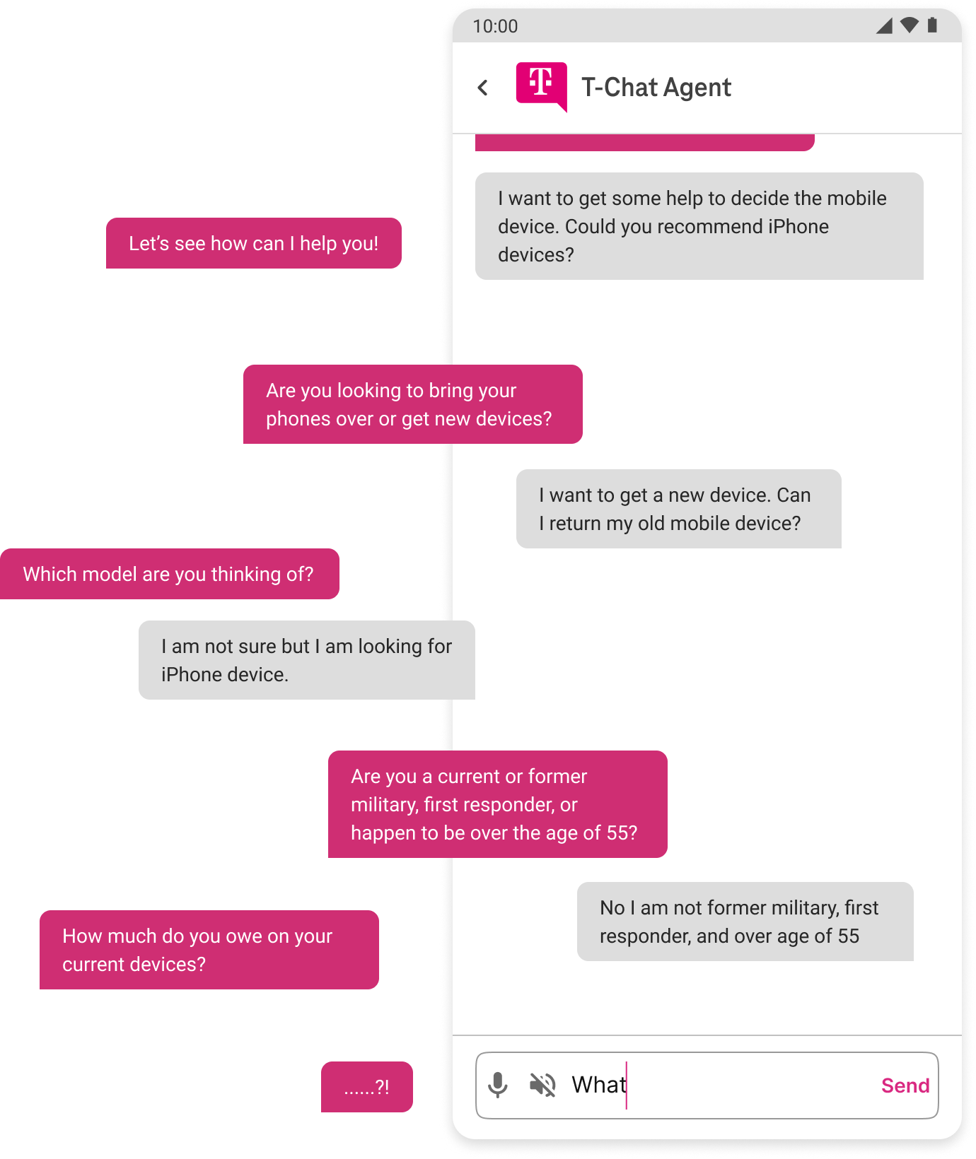 Before: long chat full of follow-up questions