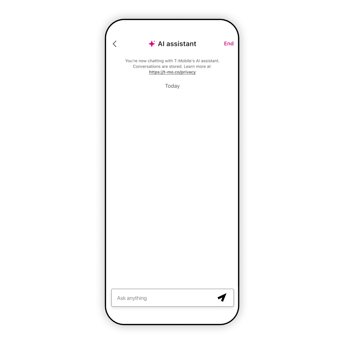 T-Mobile assistant, entry experience
